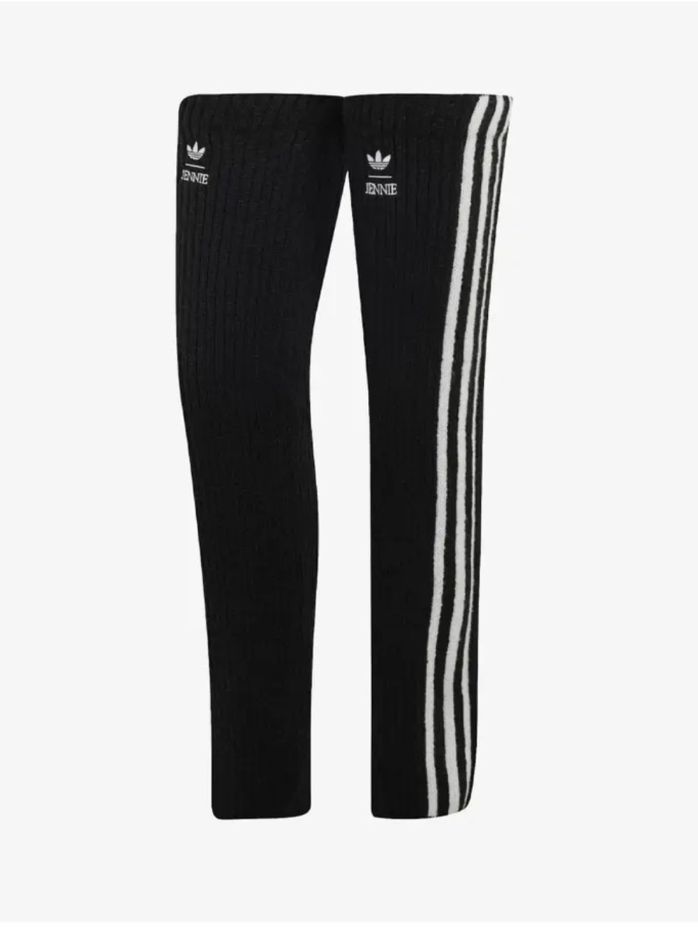 adidas Black Leg Warmers with White Three-Stripes